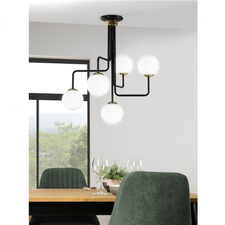 Plafonnier Moteo Noir (5 lumieres)