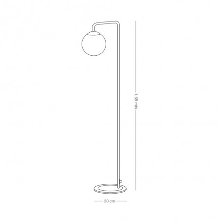 Lampadaire Moteo Noir-Crome