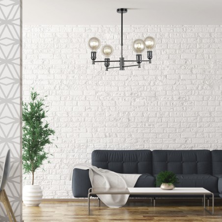 Plafonnier Miyako Grafito (4 lumières)