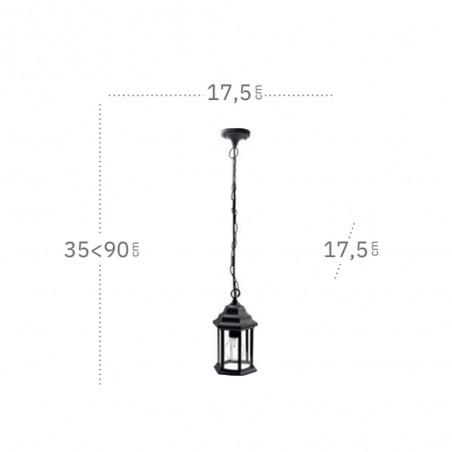 Lampe à suspension d'extérieur Pollux