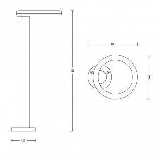 Balisé de exterieur á LED Satur (8W)
