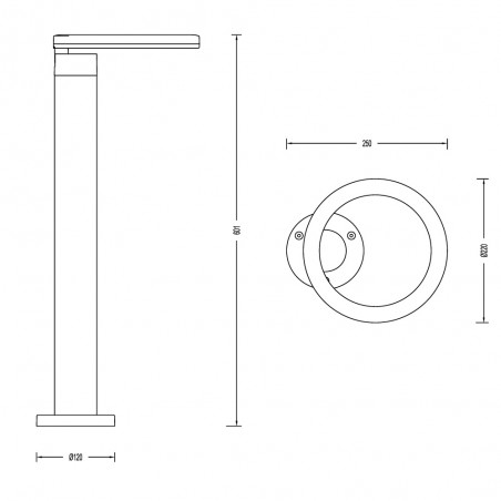 Balisé de exterieur á LED Satur (8W)