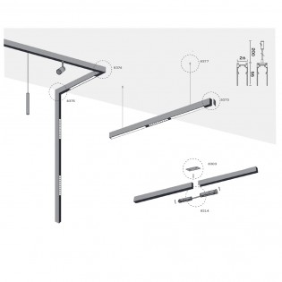 Carril magnético de superficie Magneto 48V. II (1 metro)