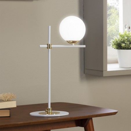 Lampe á poser Merasi Blanc-Or