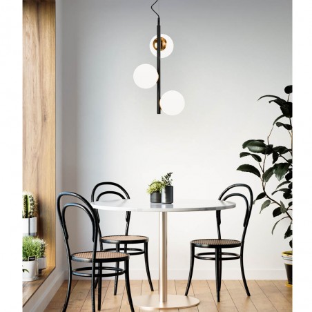 Lampe de plafond Merasi Noir-Cuivre (3 lumieres)