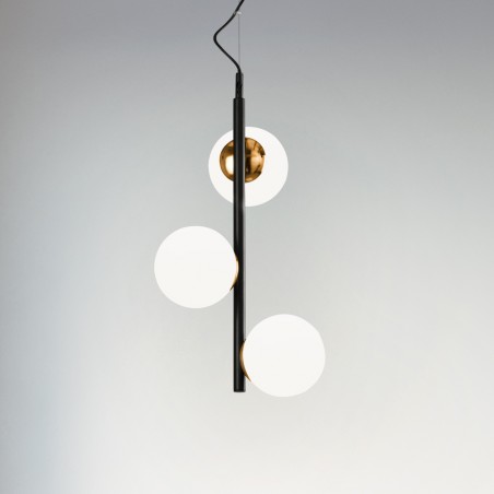 Lampe de plafond Merasi Noir-Cuivre (3 lumieres)