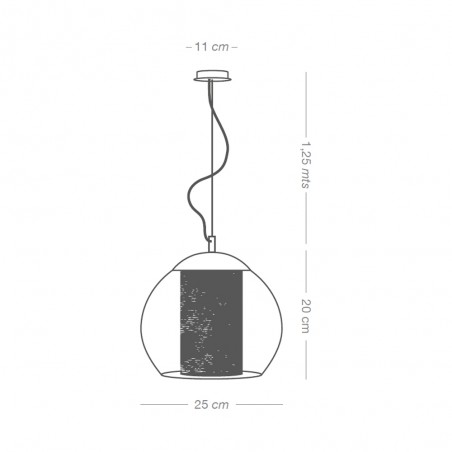Lampe de plafond Bola Rafia 25