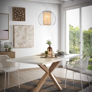 Lampe de plafond Bola Rafia 35
