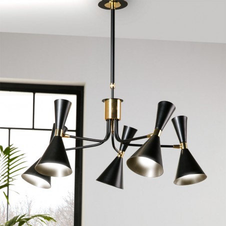 Lustre Supa Noir-Or (5 lumieres)