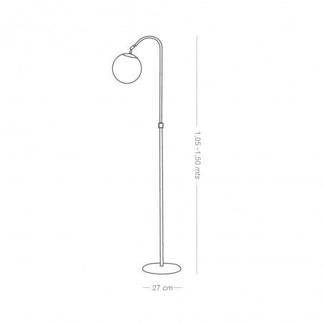 Lampadaire Rodisa Noir-Cuivre