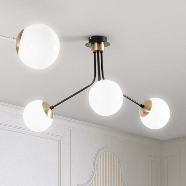 Plafonnier Rodisa Noir-Or (3 lumieres)