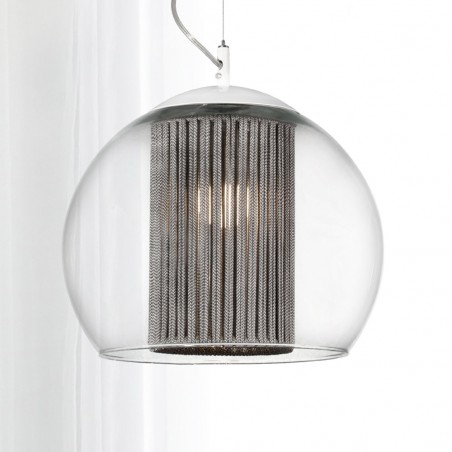 Lampe de suspension Bola Corda Argent 25