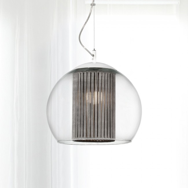 Lampe de suspension Bola Corda Argent 25