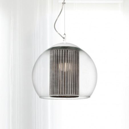 Lampe de suspension Bola Corda Argent 25