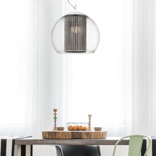 Lampe de suspension Bola Corda Argent 25