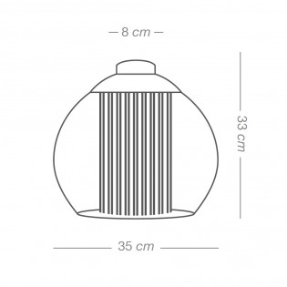 Plafonnier Bola Corde Sable 35