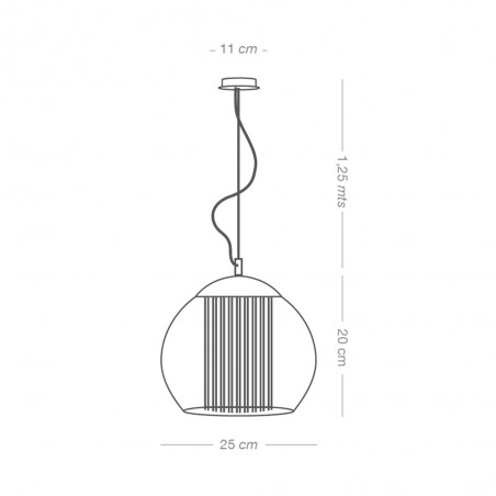 Lampe de plafond Bola Cord Indigo 25