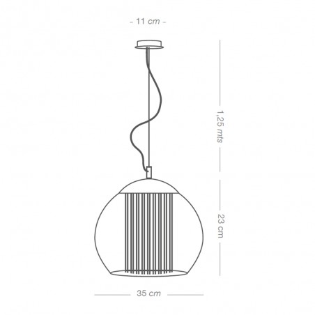 Lampe de plafond Bola Cord Mousse 35