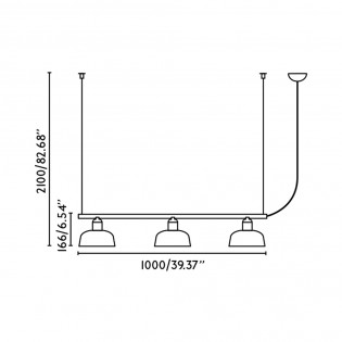 Suspension linéaire Tatawin M (3 lumières)
