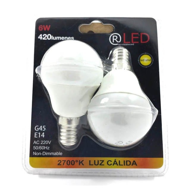 Pack 2x Ampoules LED 6W E14 