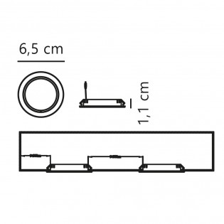 LED encastrée pour meubles Cambio 3-Kit (2W)