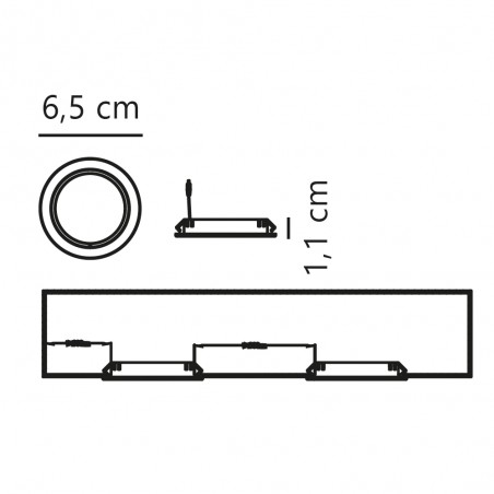 LED encastrée pour meubles Cambio 3-Kit (2W)