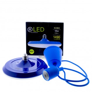 Porte-lampe + Ampoule Bleu
