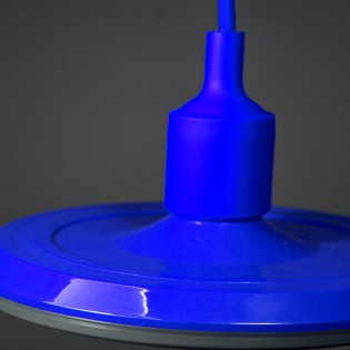 Porte-lampe + Ampoule Bleu