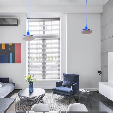 Porte-lampe + Ampoule Bleu