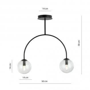Plafonnier Giorgio Transparent (2 lumieres)
