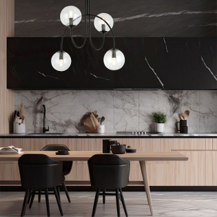 Plafonnier Giorgio Transparent (4 lumieres)