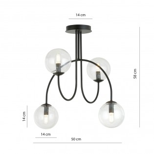 Plafonnier Giorgio Transparent (4 lumieres)