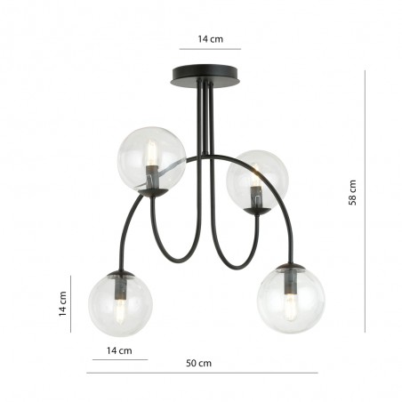 Plafonnier Giorgio Transparent (4 lumieres)