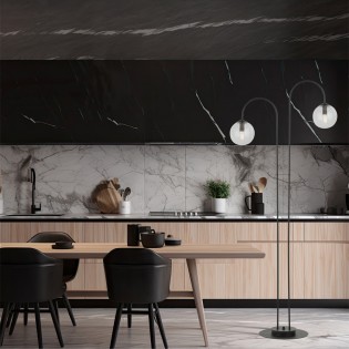 Lampadaire Giorgio Transparent (2 lumieres)