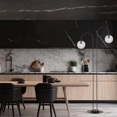 Lampadaire Giorgio Transparent (2 lumieres)