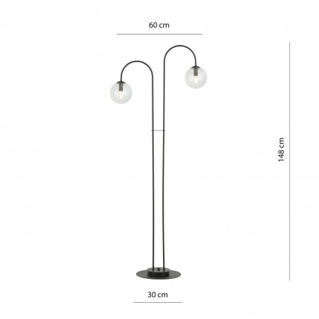 Lampadaire Giorgio Transparent (2 lumieres)