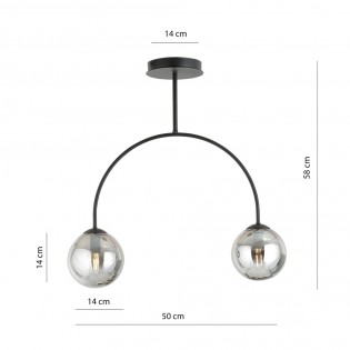 Plafonnier Giorgio Graphite (2 lumieres)