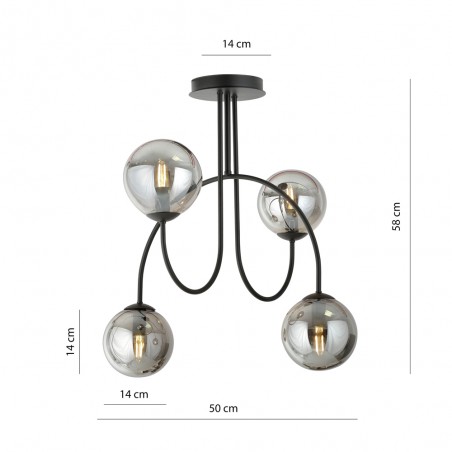 Plafonnier Giorgio Graphite (4 lumieres)