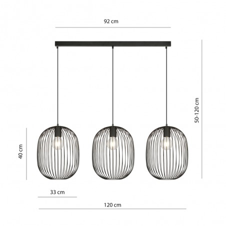 Lampe de suspension Cerpera (3 lumieres)