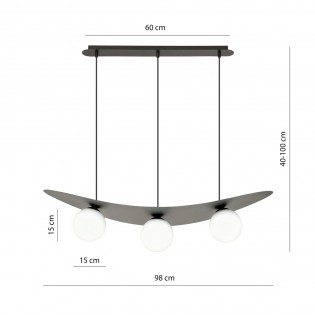 Lampe de plafond Camerino Opal (3 lumieres)