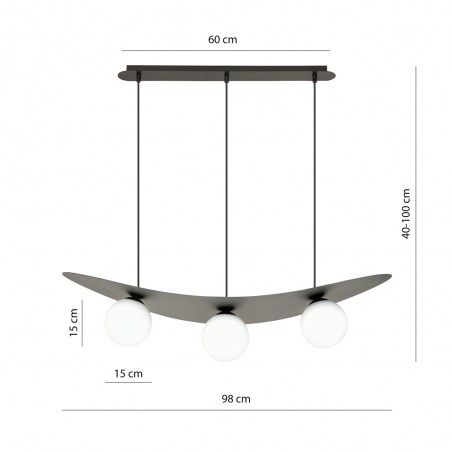 Lampe de plafond Camerino Opal (3 lumieres)