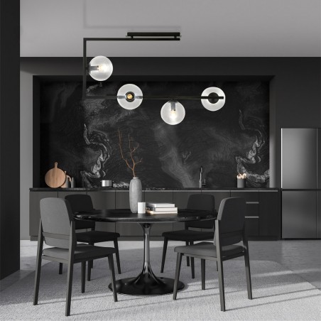 Plafonnier Ventara Transparent (4 lumieres)