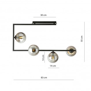 Plafonnier Ventara Graphite (4 lumieres)