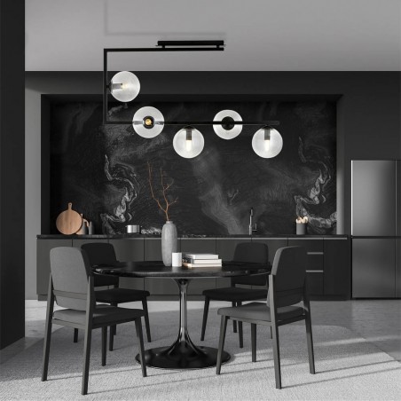 Plafonnier Ventara Transparent (5 lumieres)