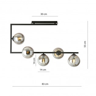 Plafonnier Ventara Graphite (5 lumieres)