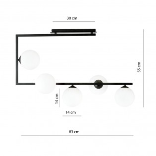 Plafonnier Ventara Opale (5 lumieres)