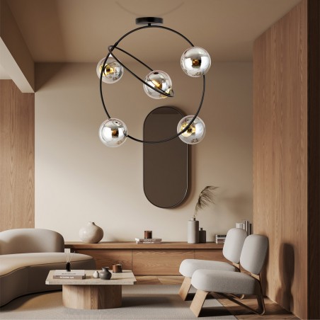 Plafonnier Morante Graphite (5 lumieres)
