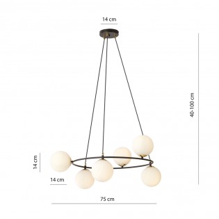 Lampe de plafond Laster Opale (6 lumieres)