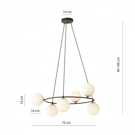 Lampe de plafond Laster Opale (6 lumieres)
