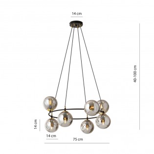 Lampe de plafond Laster Graphite (7 lumieres)